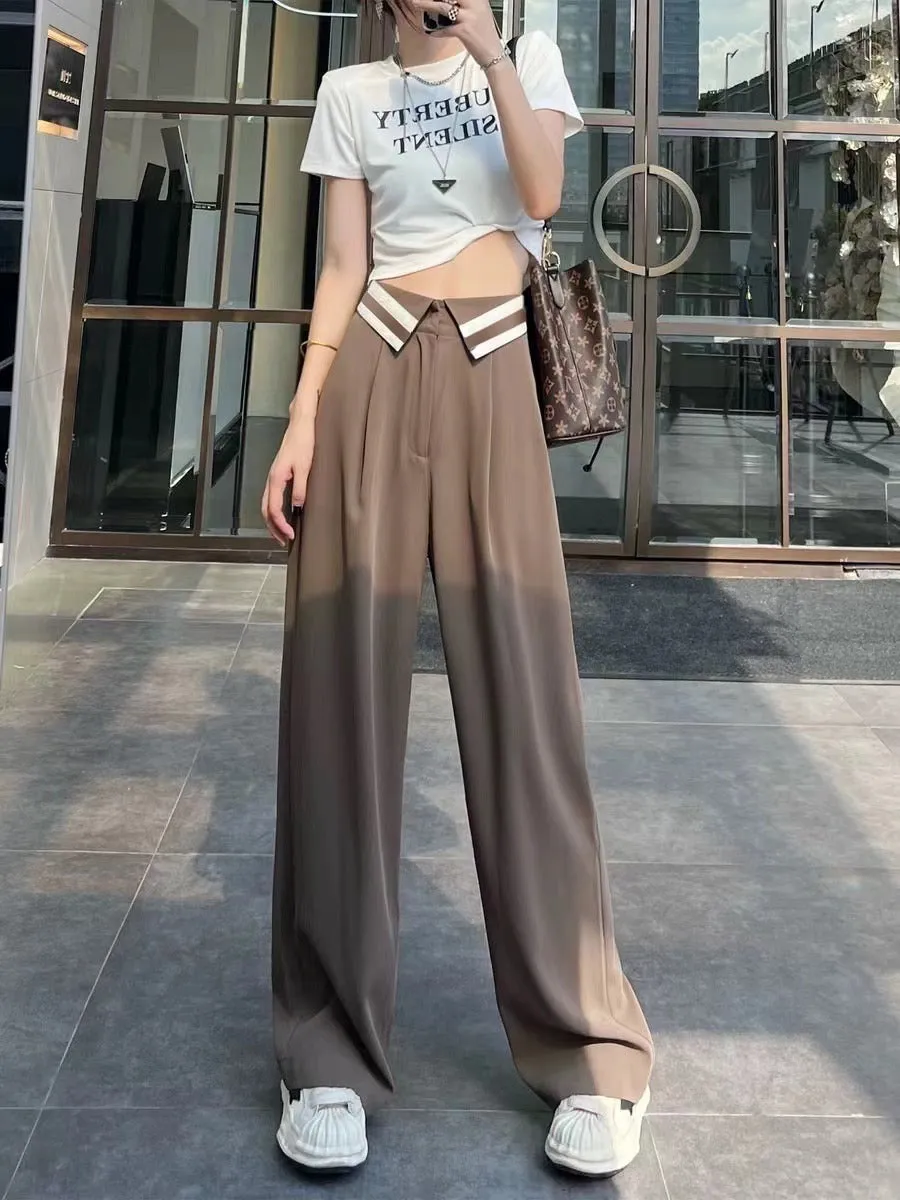 Collar Belt Korean Baggy Pant