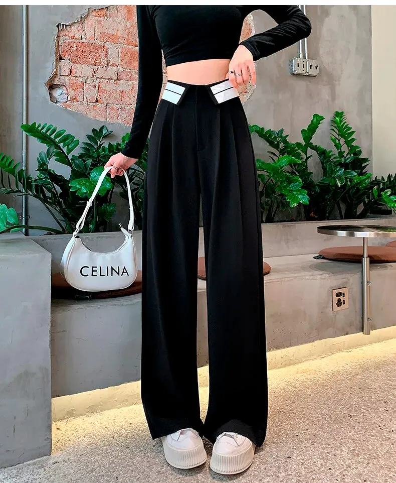 Collar Belt Korean Baggy Pant