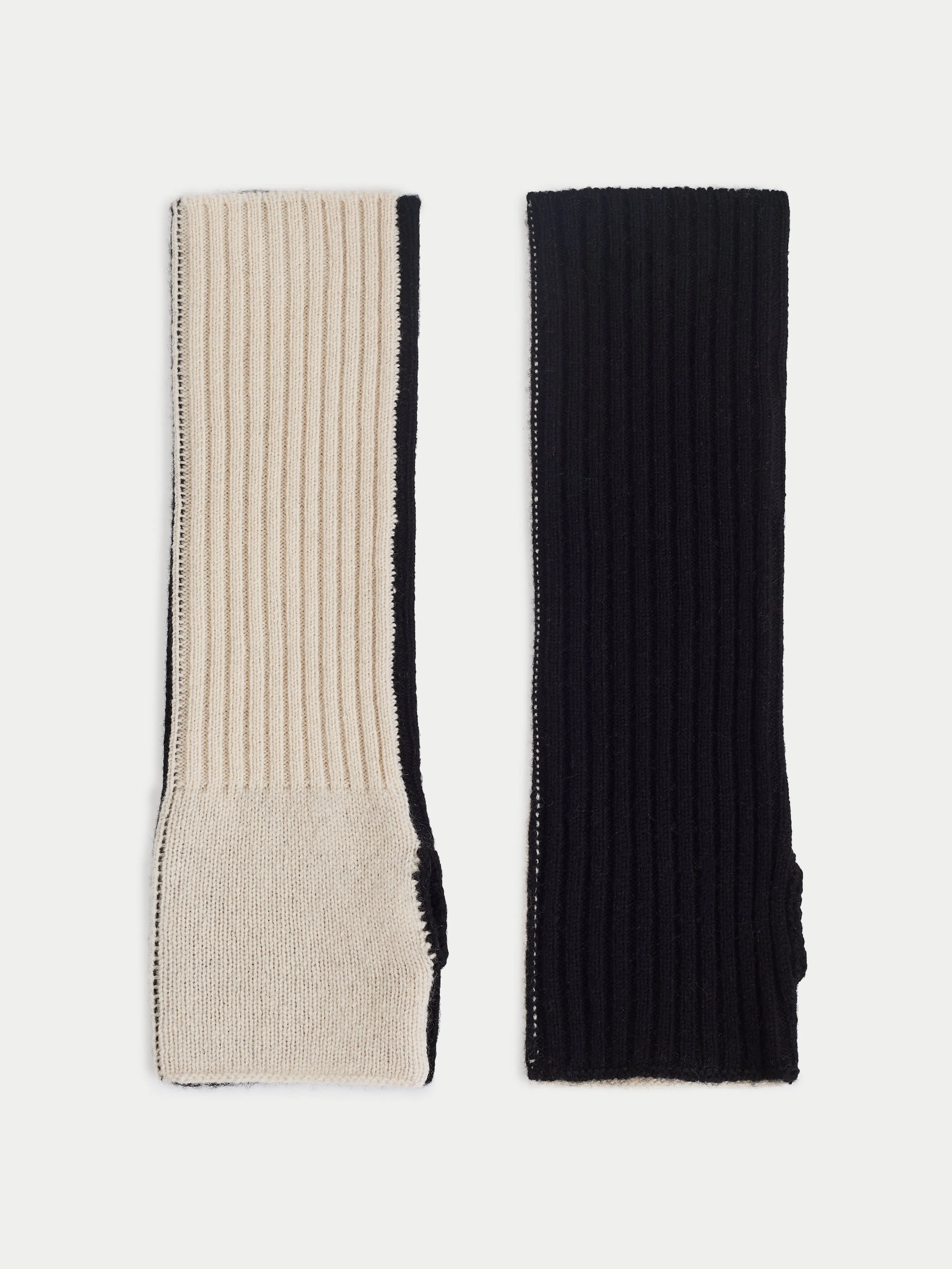 Contrast Colour Mittens | Black