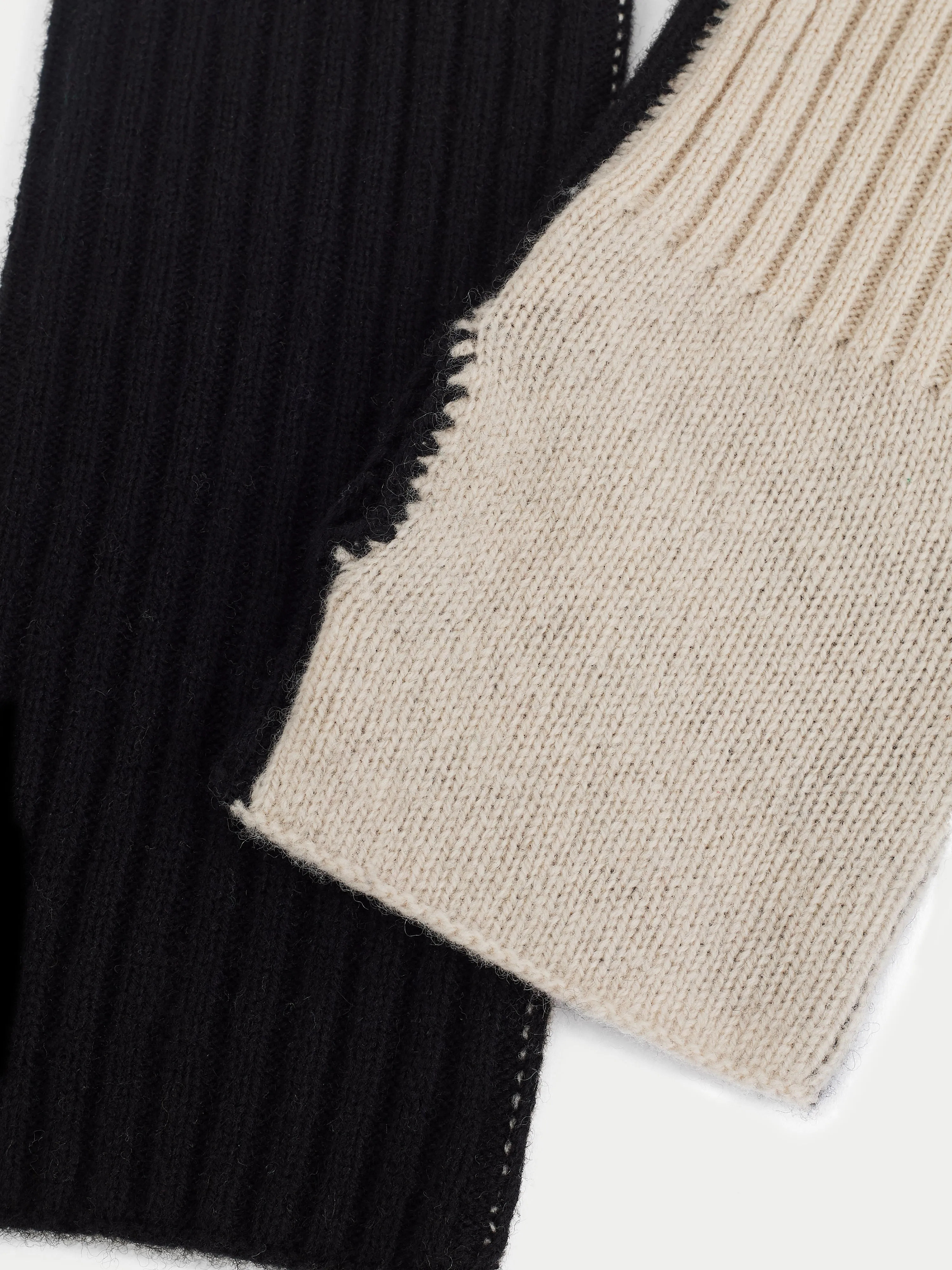 Contrast Colour Mittens | Black