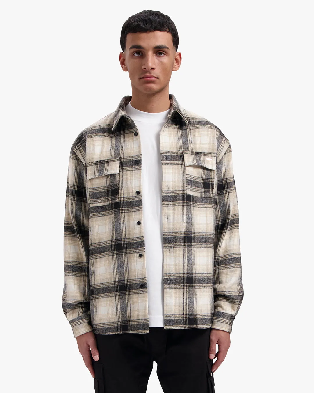 CROYEZ MIDWEIGHT FLANNEL OVERSHIRT - LIGHT BROWN