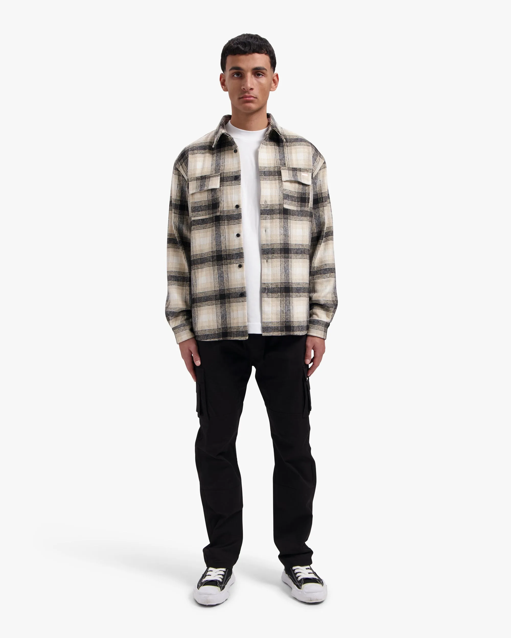 CROYEZ MIDWEIGHT FLANNEL OVERSHIRT - LIGHT BROWN