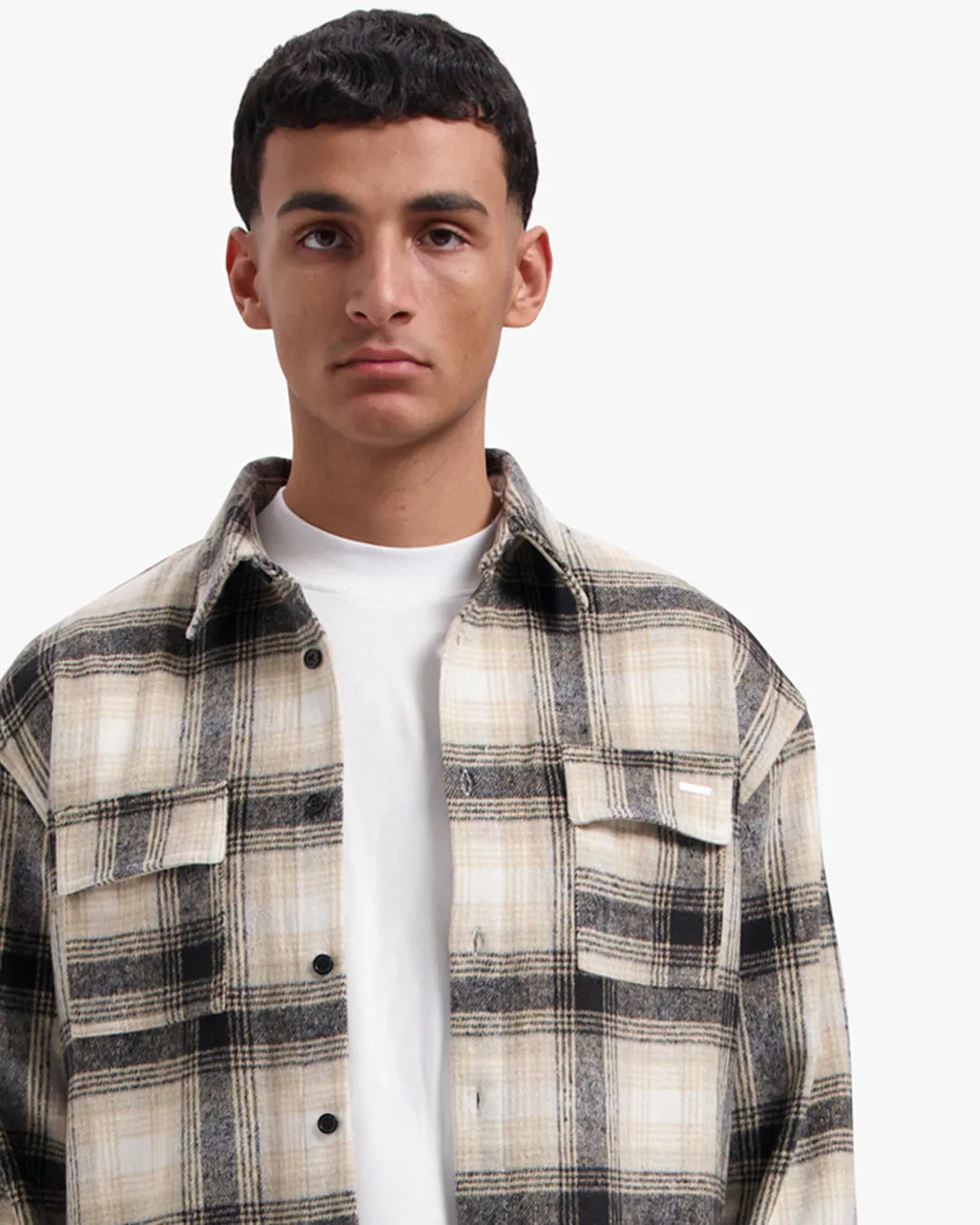 CROYEZ MIDWEIGHT FLANNEL OVERSHIRT - LIGHT BROWN