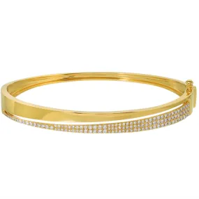 Cutout Solid Pave Diamond Bangle