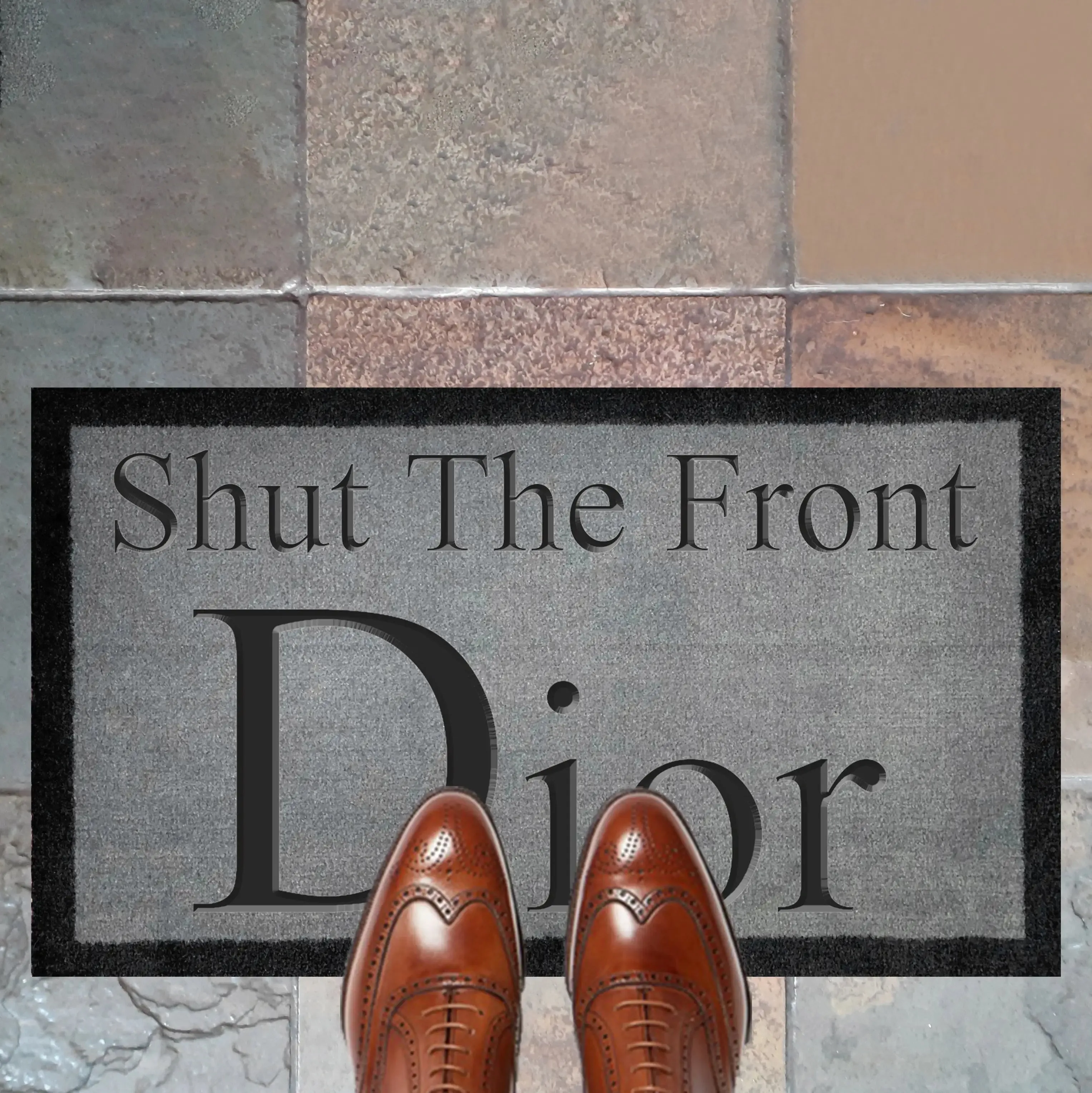 Dior Shut The Front Dior Light Grey Doormat 70x40cm