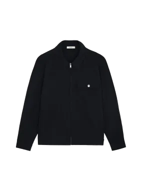 DNA Cotton Linen Harrington Jacket—black