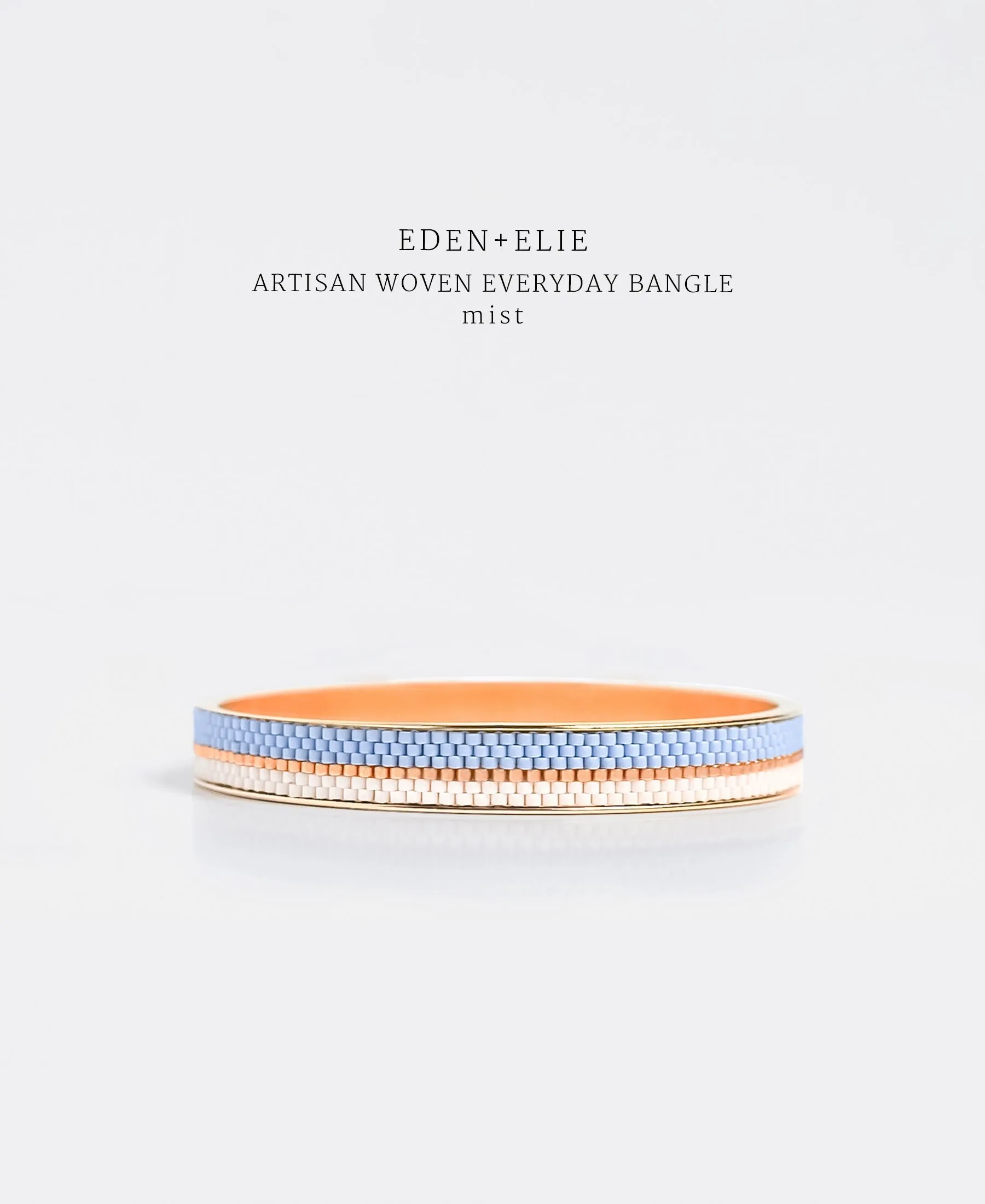 EDEN   ELIE Everyday gold narrow bangle - mist blue