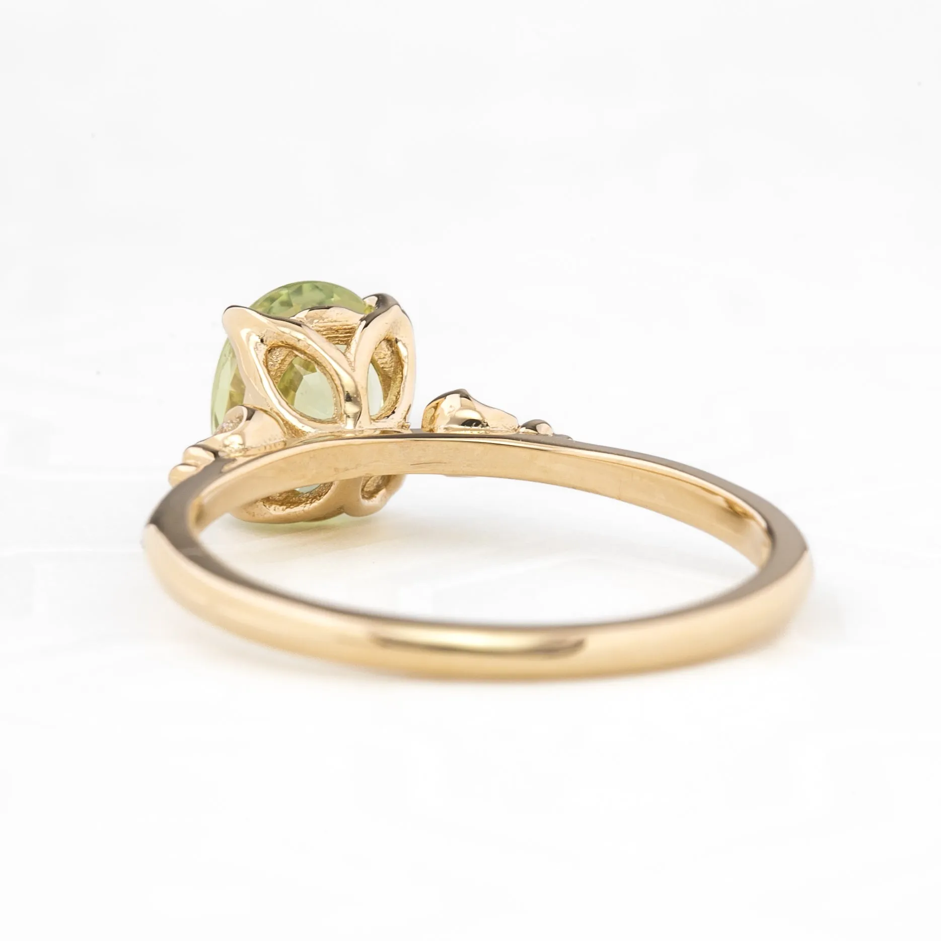 Estel Ring 1.60ct Light Green Madagascar Sapphire, 14k Yellow Gold (One of a kind)