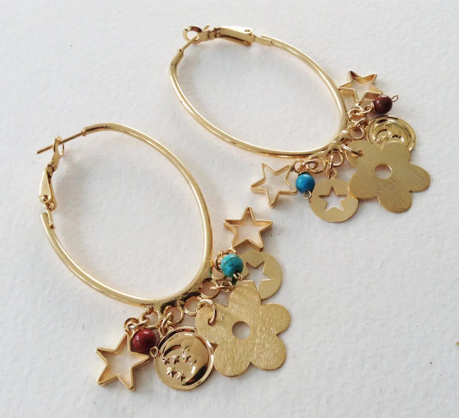 Gold Dangle Bohemian Earrings