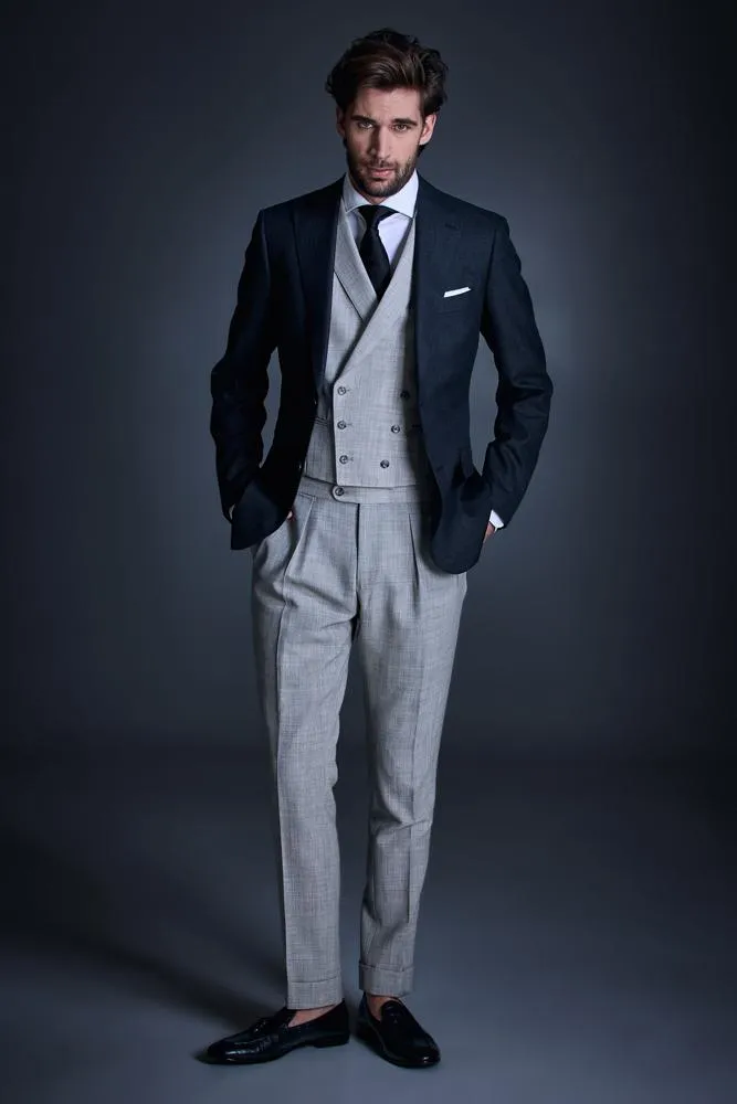 Greyson Sacha Harry 3 Piece Suit - Charcoal Twist and Lt Grey Tropical Wool