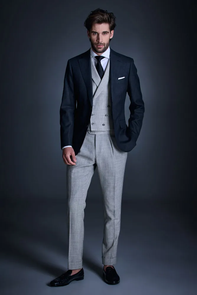 Greyson Sacha Harry 3 Piece Suit - Charcoal Twist and Lt Grey Tropical Wool