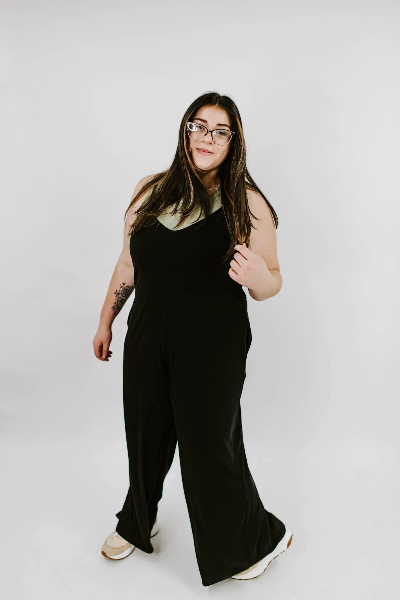 Groovy Getaway Curvy Sleeveless Jumpsuit