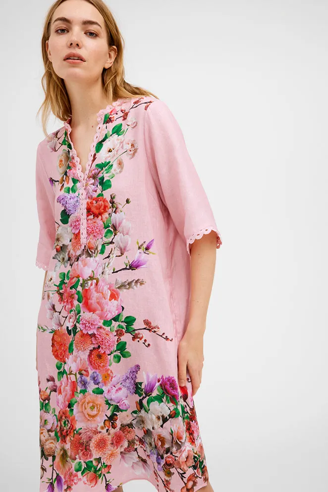 Gustav Costa, shirt dress 49517 Kjole - Coral Flower Print