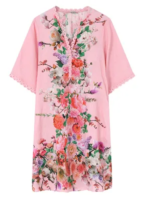 Gustav Costa, shirt dress 49517 Kjole - Coral Flower Print