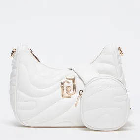 Hobo Bag con Tracolla LIU JO Better Trapuntata Off White con Charm