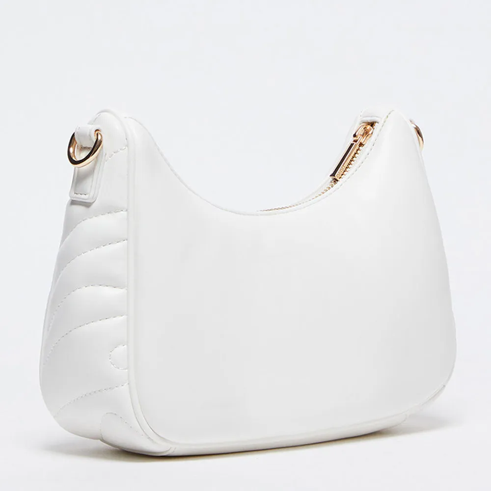 Hobo Bag con Tracolla LIU JO Better Trapuntata Off White con Charm