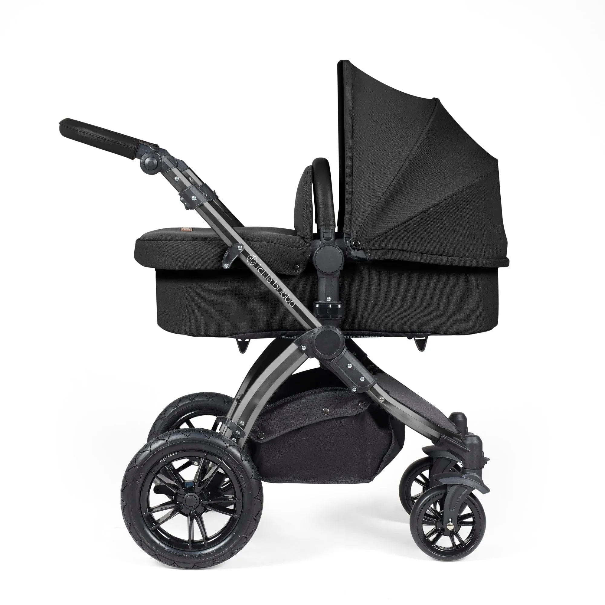 Ickle Bubba Stomp Luxe All-in-One I-Size Travel System With Isofix Base - Black / Midnight / Black