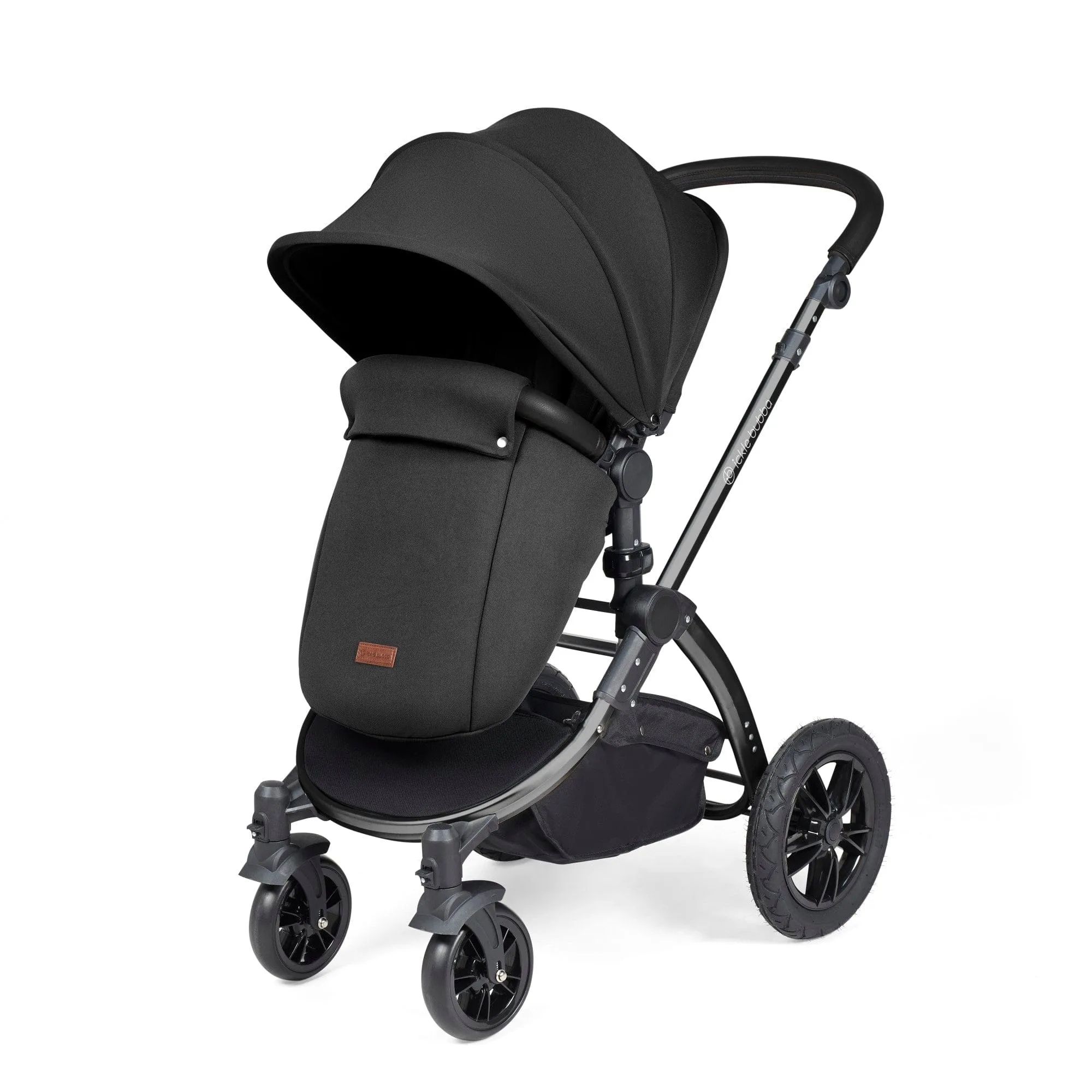 Ickle Bubba Stomp Luxe All-in-One I-Size Travel System With Isofix Base - Black / Midnight / Black