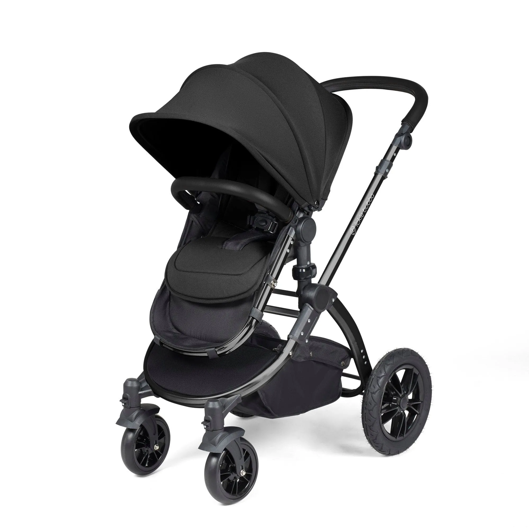 Ickle Bubba Stomp Luxe All-in-One I-Size Travel System With Isofix Base - Black / Midnight / Black