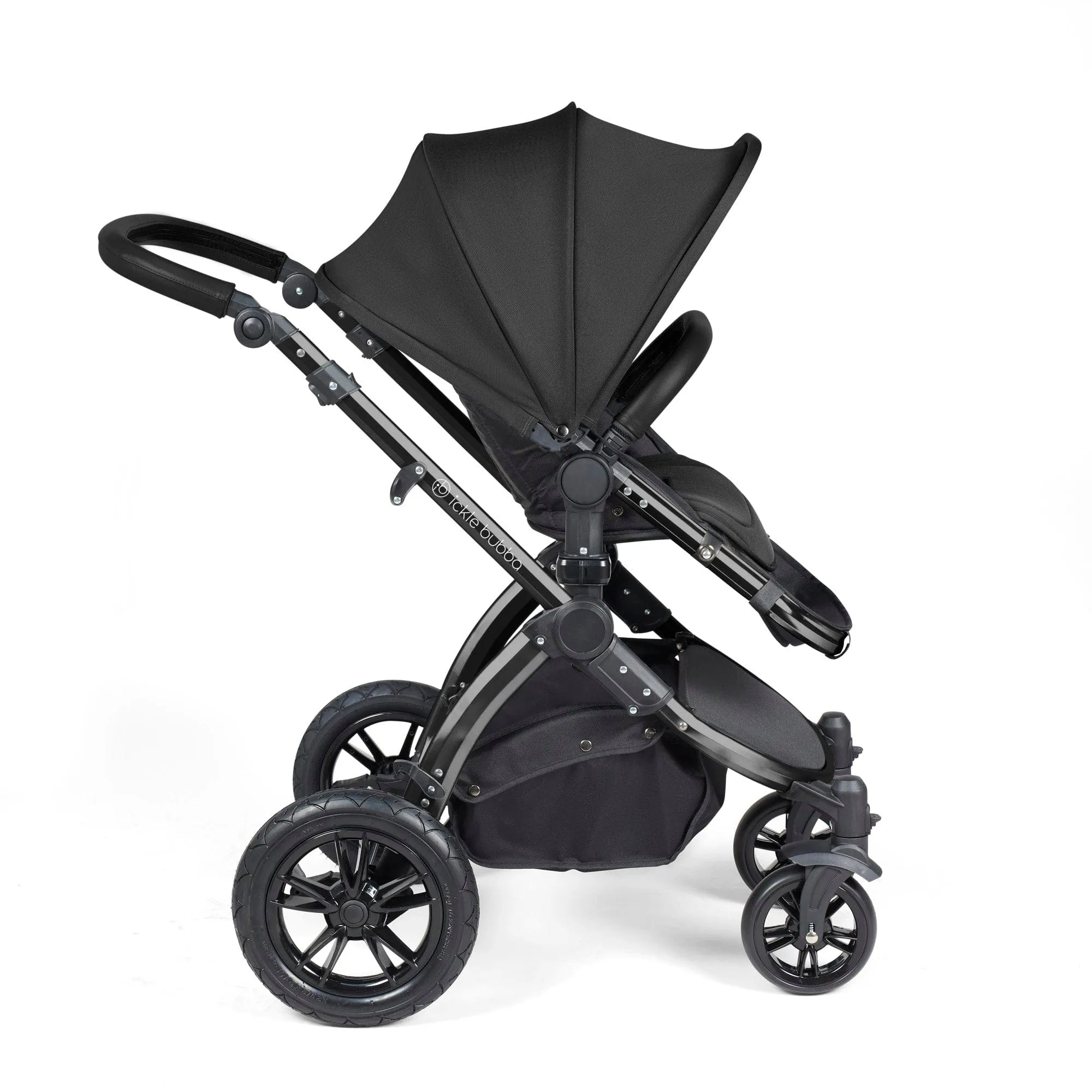 Ickle Bubba Stomp Luxe All-in-One I-Size Travel System With Isofix Base - Black / Midnight / Black