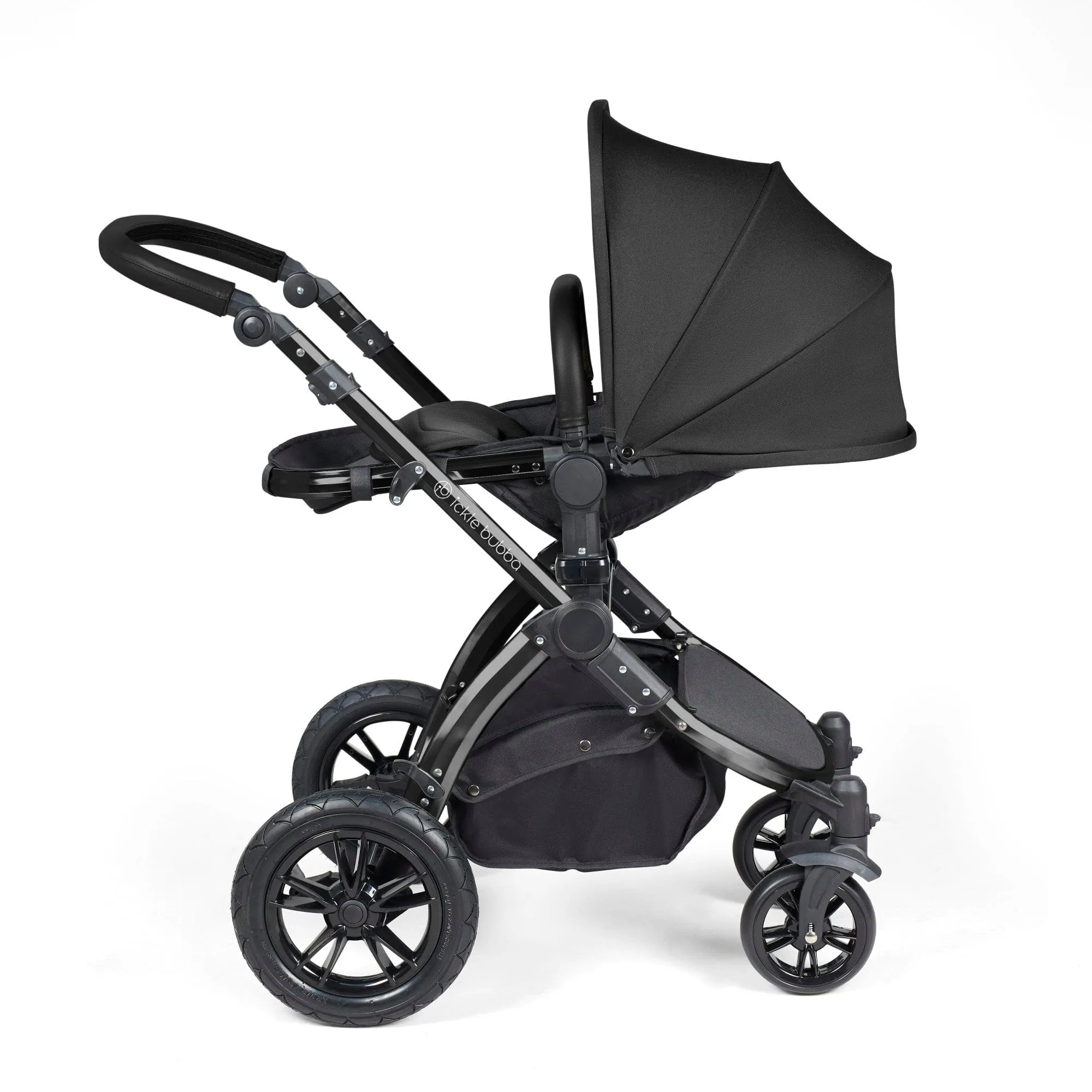 Ickle Bubba Stomp Luxe All-in-One I-Size Travel System With Isofix Base - Black / Midnight / Black