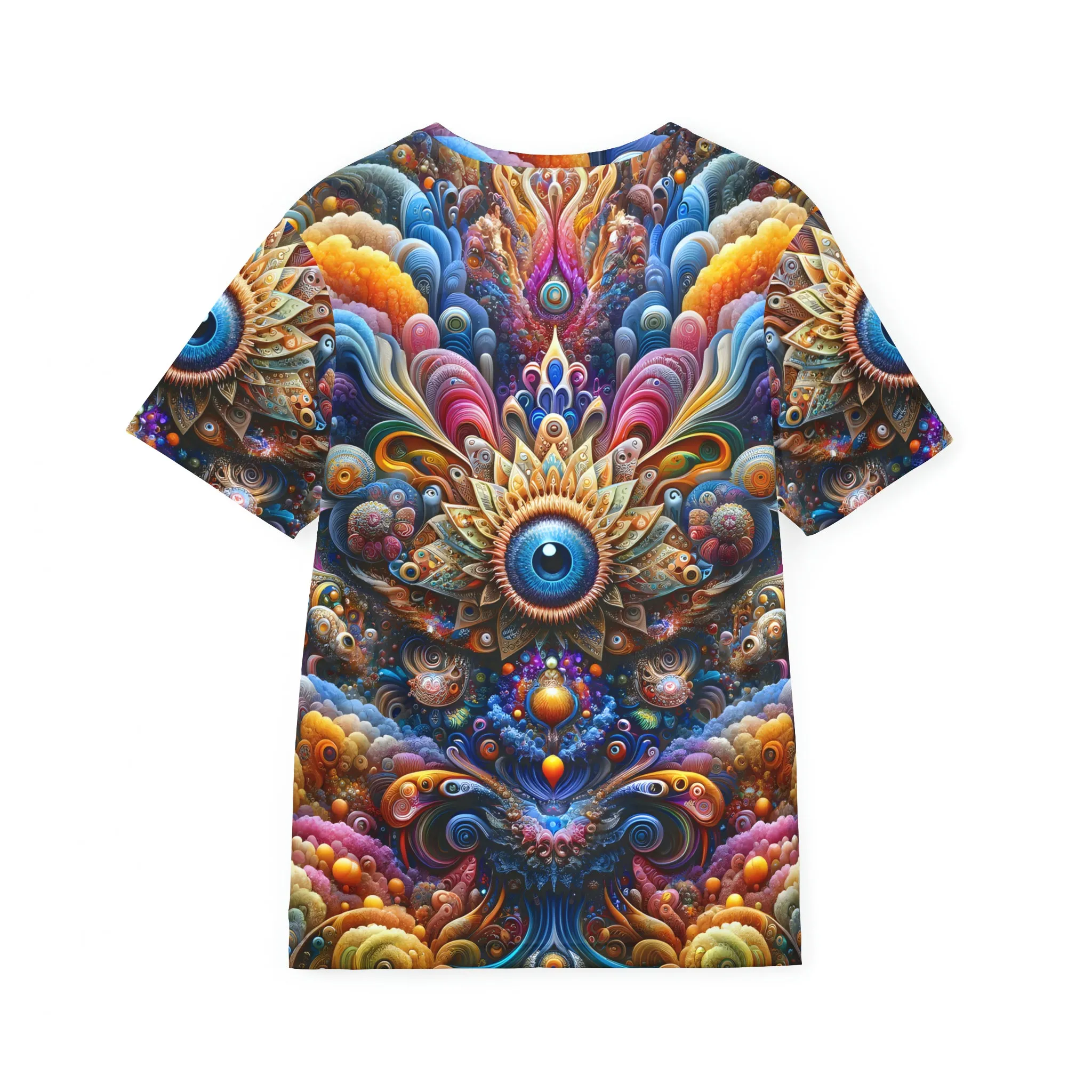 Jewel Eye Flourishing Full All Over Print Polyester Art Design Shirt for Festival Rave or Street Wear