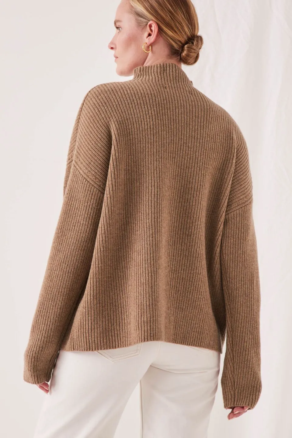 Jude Caramel Marle High Neck Knit