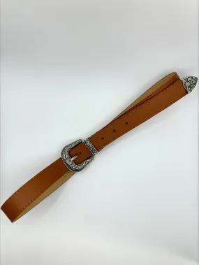 Julia Silver Buckle Tan Belt