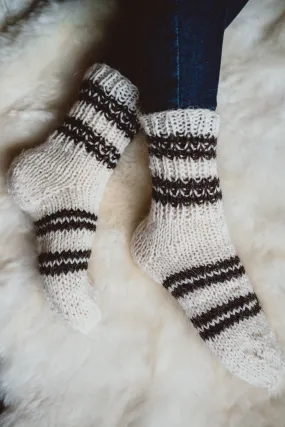 Knitted wool socks