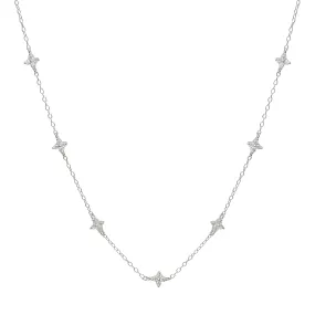 Lola Flower Necklace in Silver