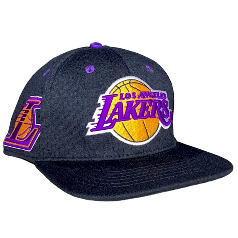 Los Angeles Lakers Logo Mesh Snapback Hat (Black)