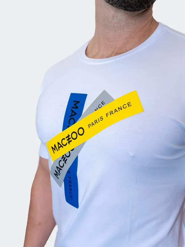 Maceoo Stretch Short-Sleeve Athletic Wear | Tee Stacked White