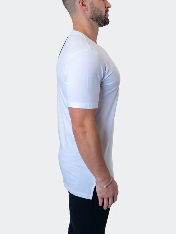 Maceoo Stretch Short-Sleeve Athletic Wear | Tee Stacked White