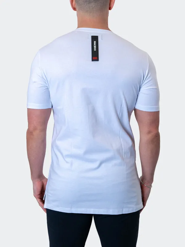 Maceoo Stretch Short-Sleeve Athletic Wear | Tee Stacked White