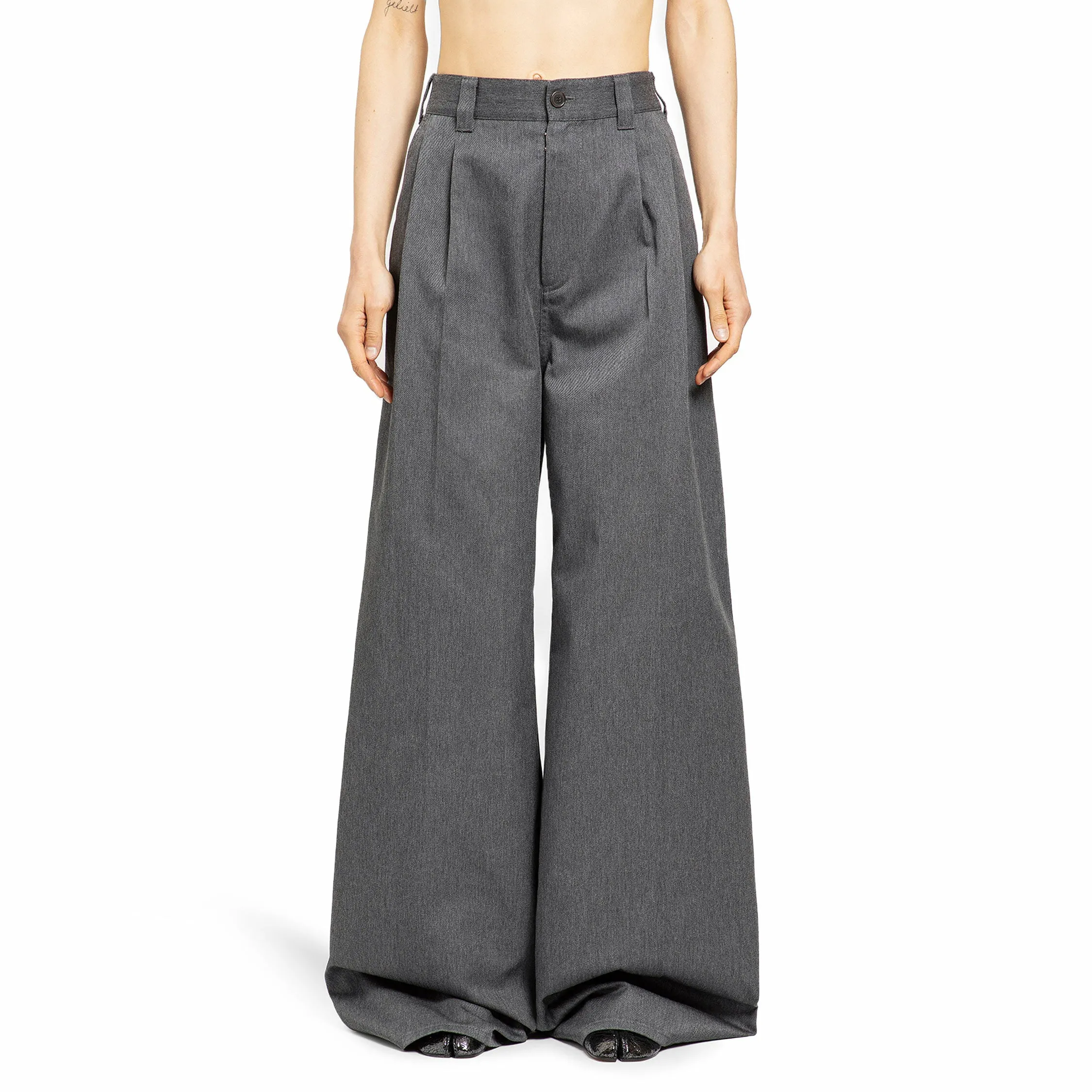 MAISON MARGIELA WOMAN GREY TROUSERS