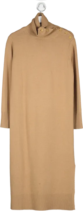 Max Mara Brown Wool And Cashmere Blend Dress UK XS