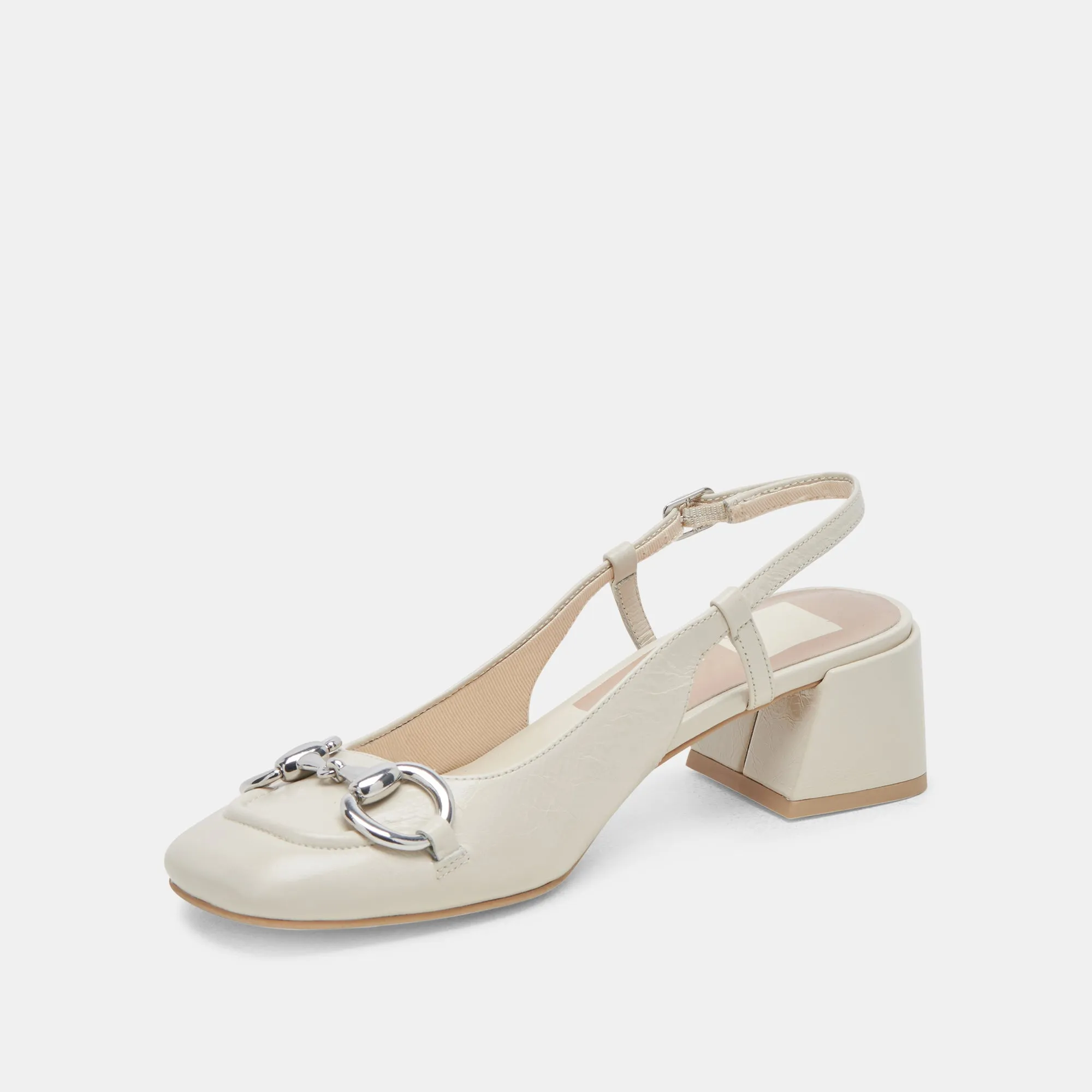 MELLI HEELS IVORY CRINKLE PATENT