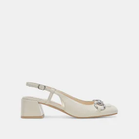 MELLI HEELS IVORY CRINKLE PATENT