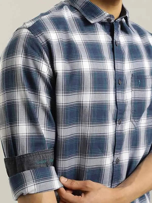 Men Checked Full Sleeve Cotton Blend Shirt