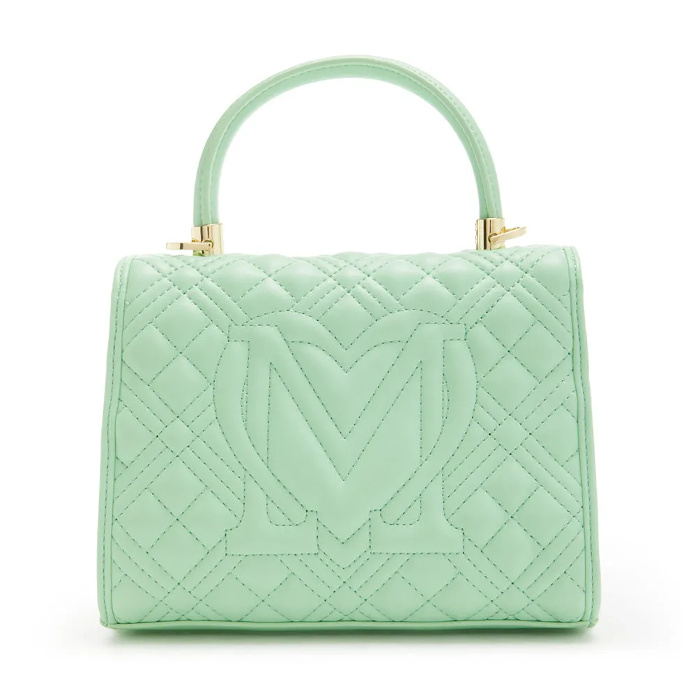 Mini Borsa a Mano LOVE MOSCHINO linea Quilted Tab Verde Menta