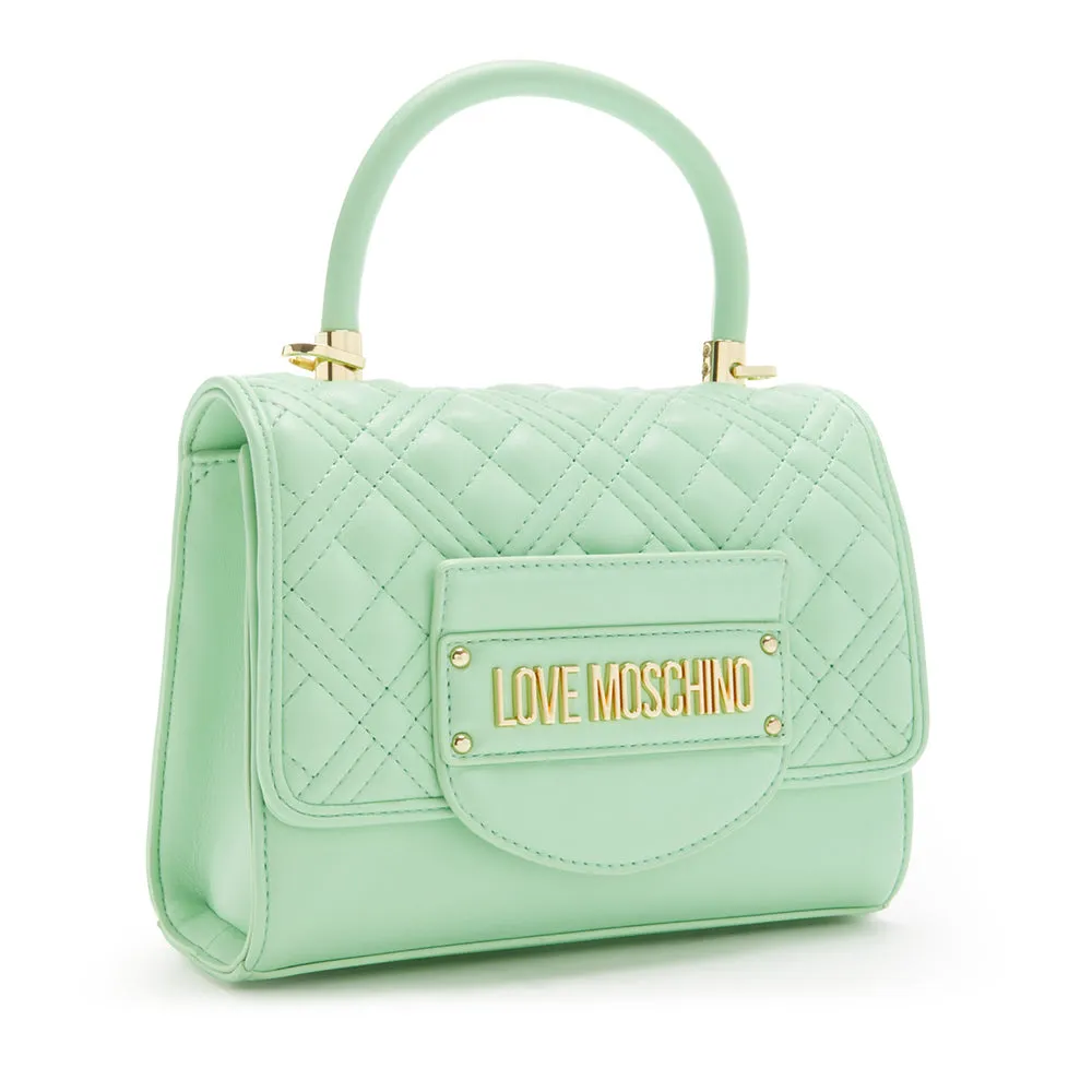 Mini Borsa a Mano LOVE MOSCHINO linea Quilted Tab Verde Menta