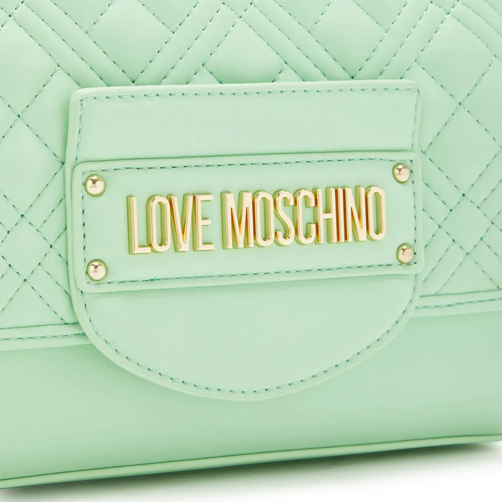 Mini Borsa a Mano LOVE MOSCHINO linea Quilted Tab Verde Menta