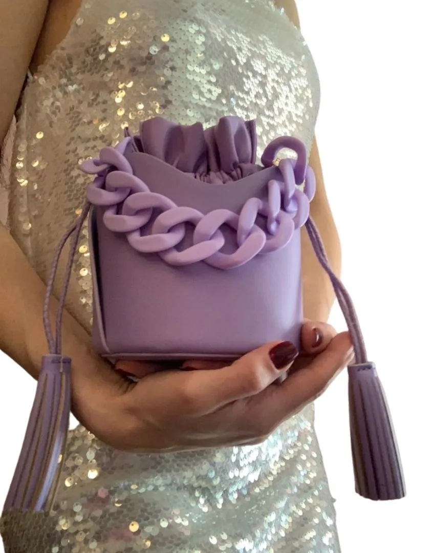 Mini Clara Bucket Bag in Purple