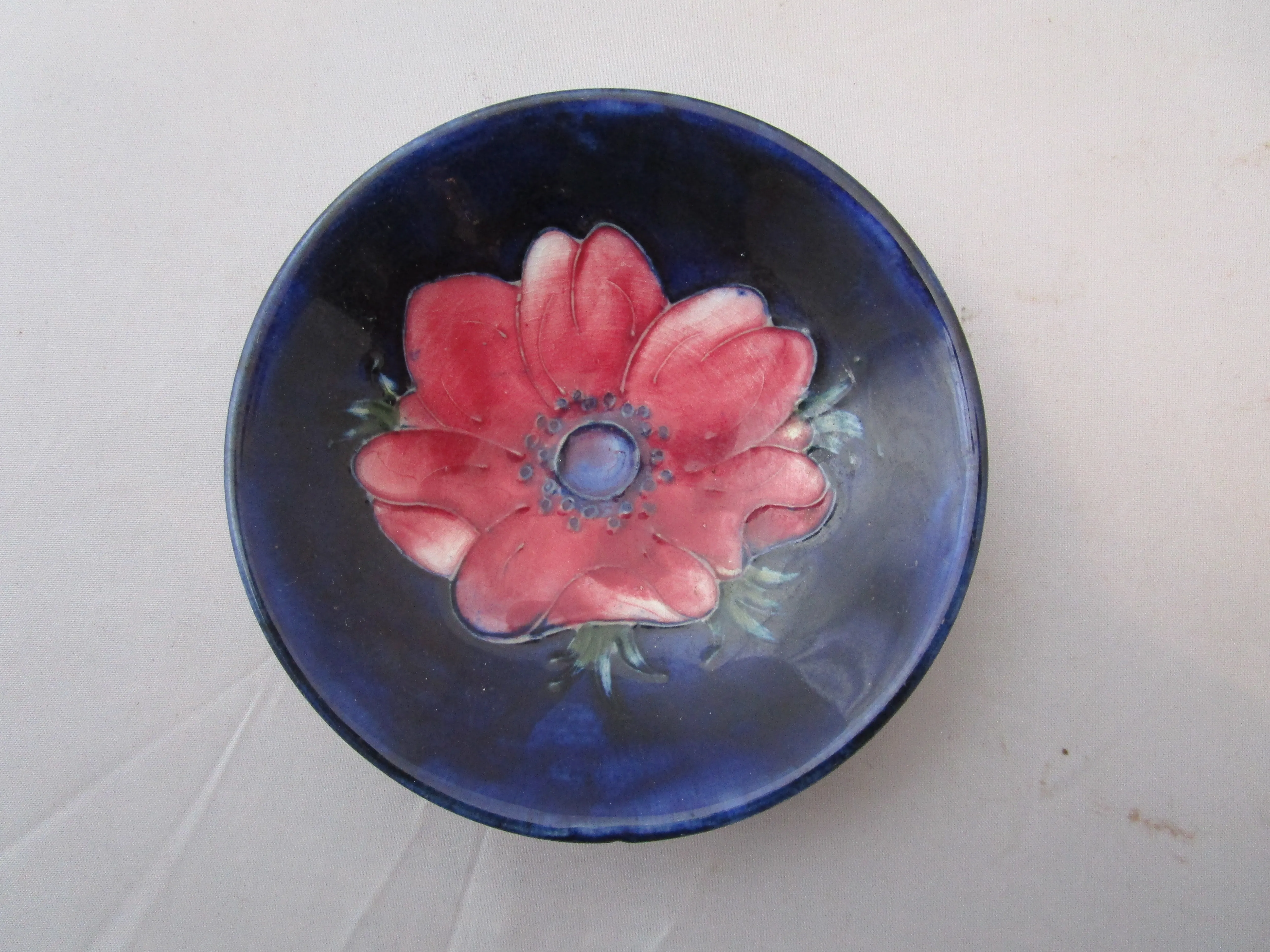 Moorcroft Anemone Flower Pattern Pin Dish Vintage Mid Century c1960