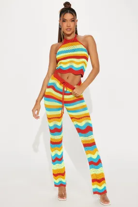 Naya Crochet Pant Set - Orange/combo