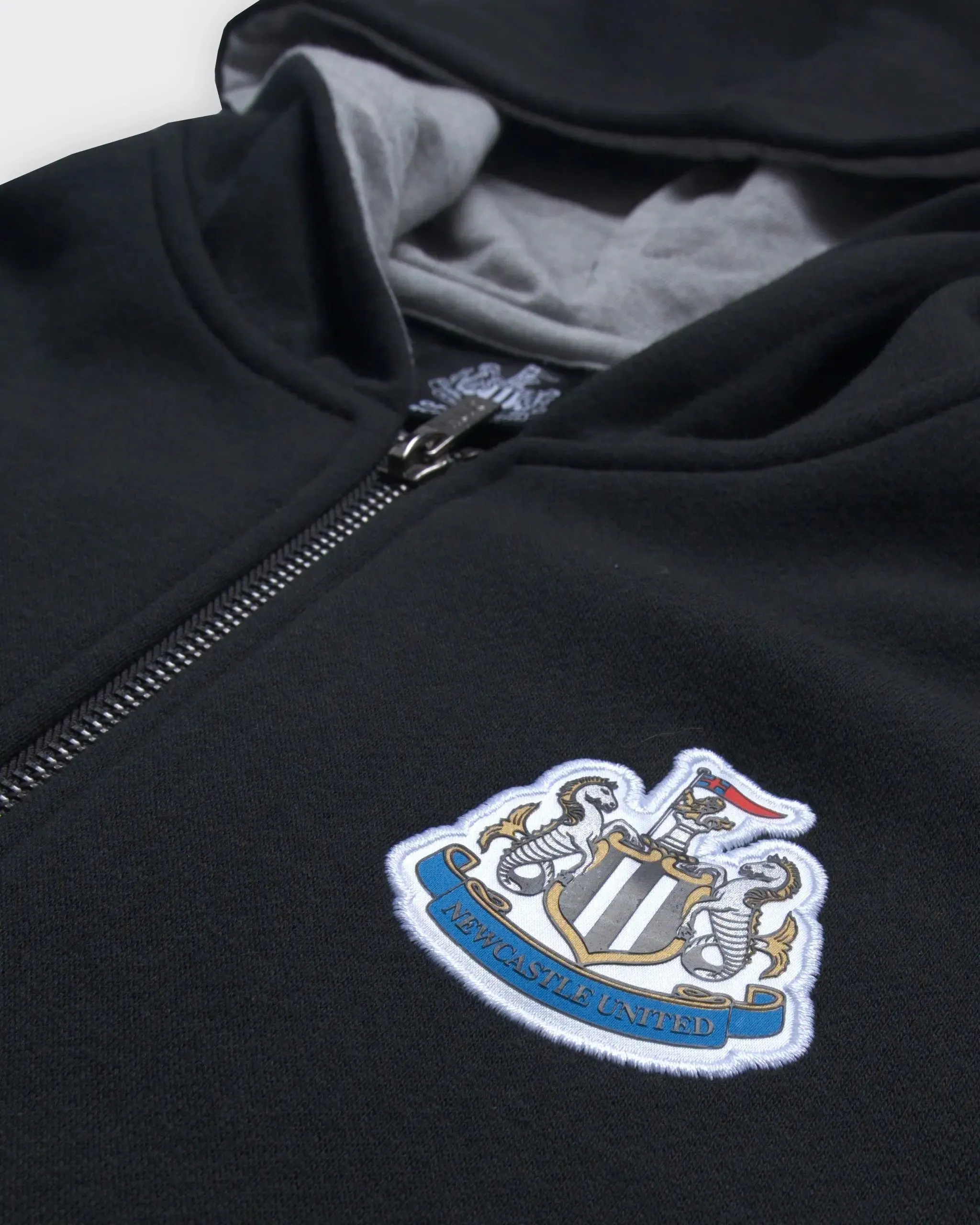 Newcastle United Boy's Black Terrace Full Zip Hoodie