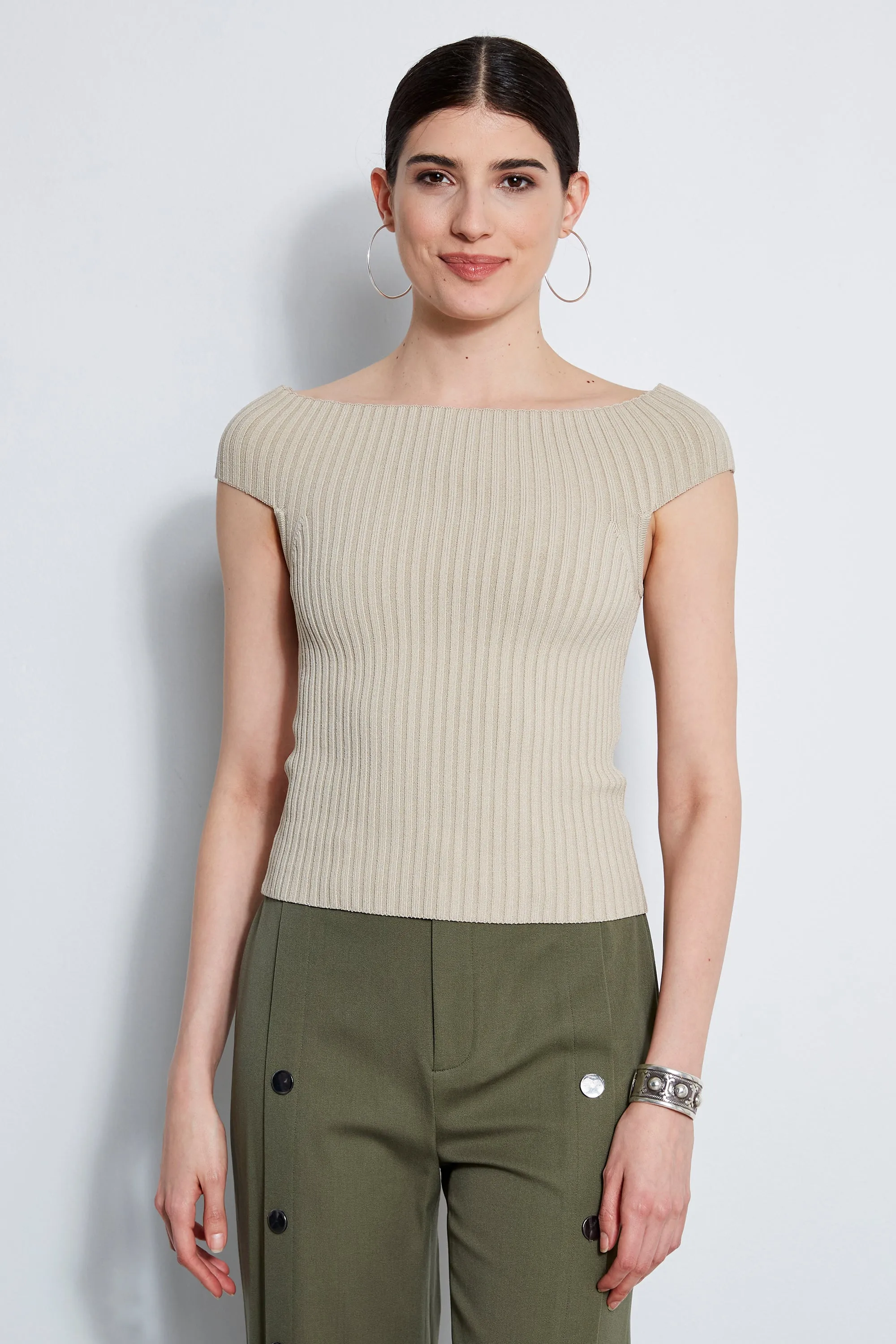 Off Shoulder Rib Sweater