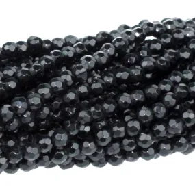 Onyx 4mm Faceted Round - 8-Inch