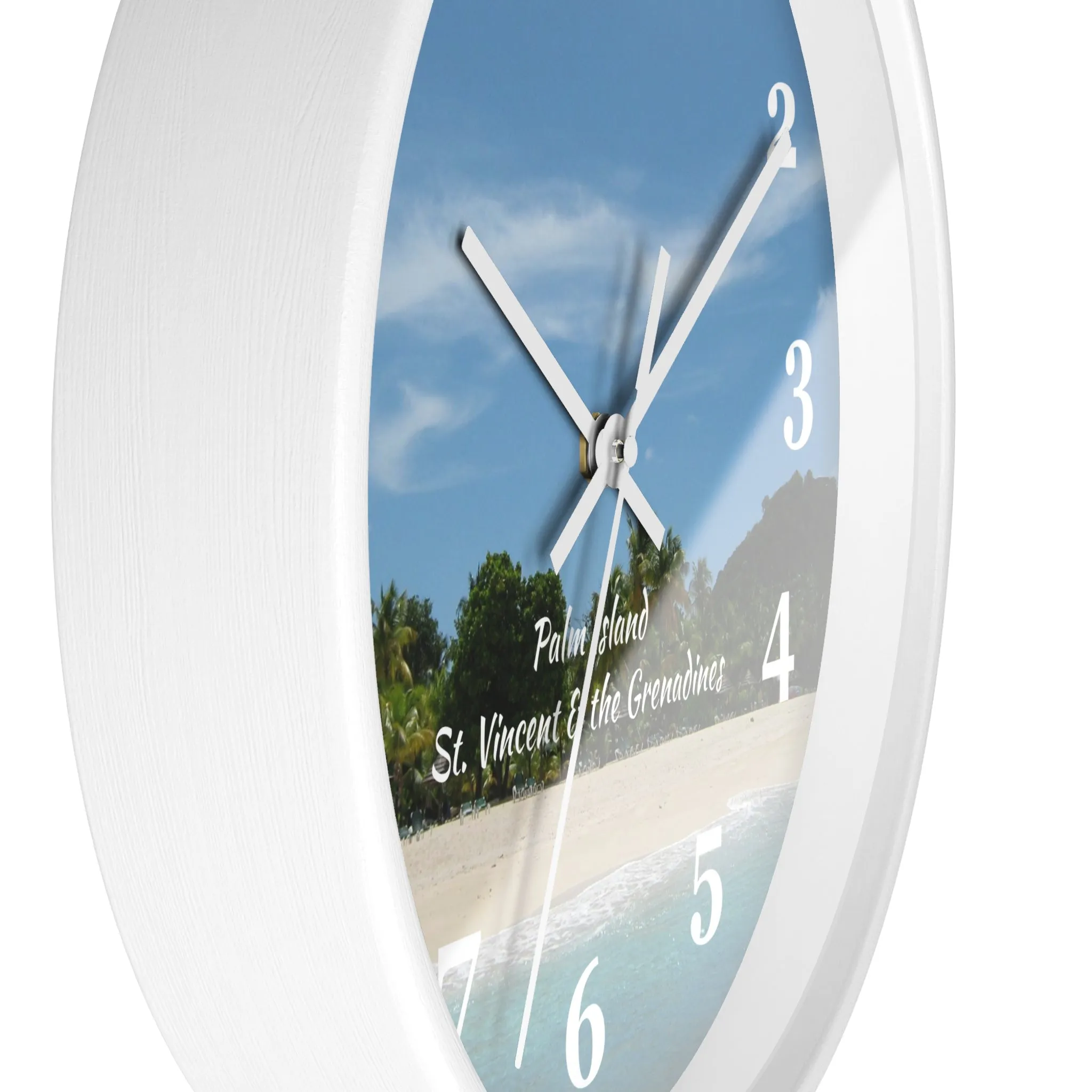 Palm Island Beach Wall Clock, St. Vincent and the Grenadines Palm Island Beach clock