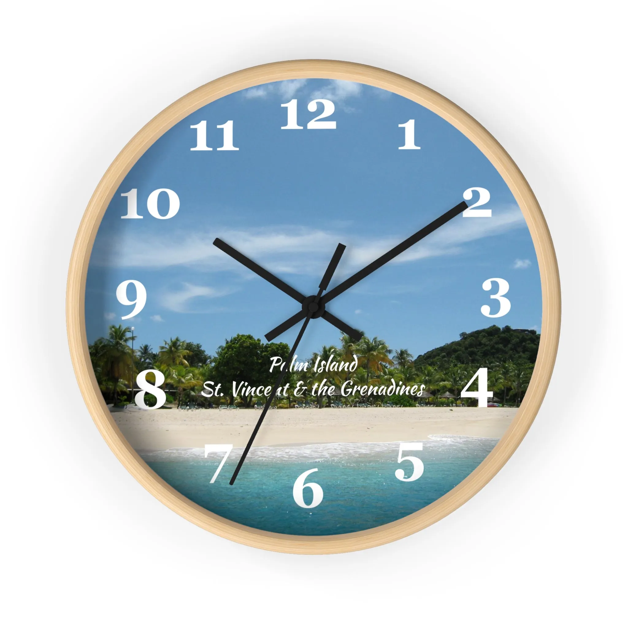 Palm Island Beach Wall Clock, St. Vincent and the Grenadines Palm Island Beach clock